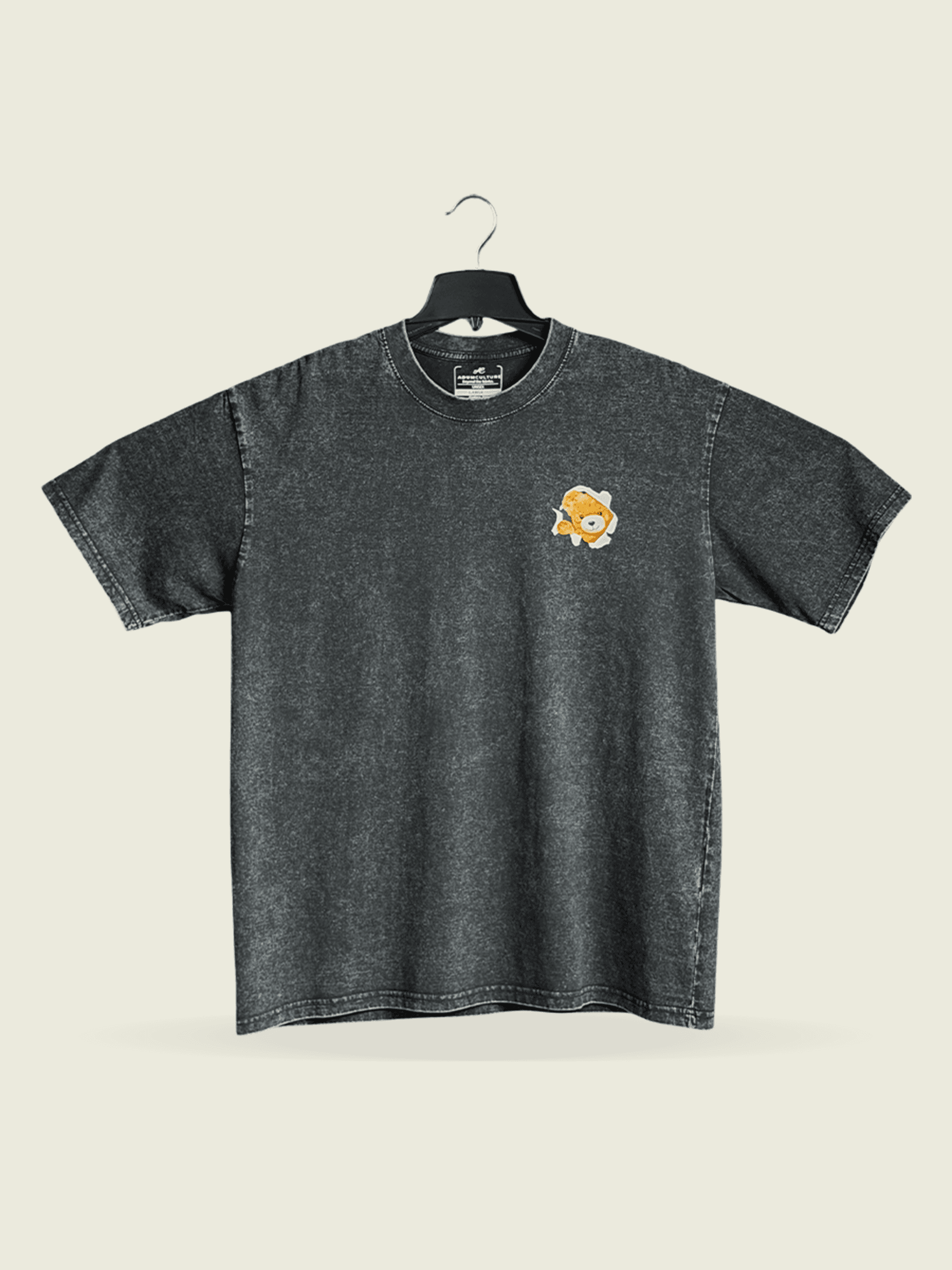 Chill Bear Tee | Acid Washed Midnight Ash | Adum Culture