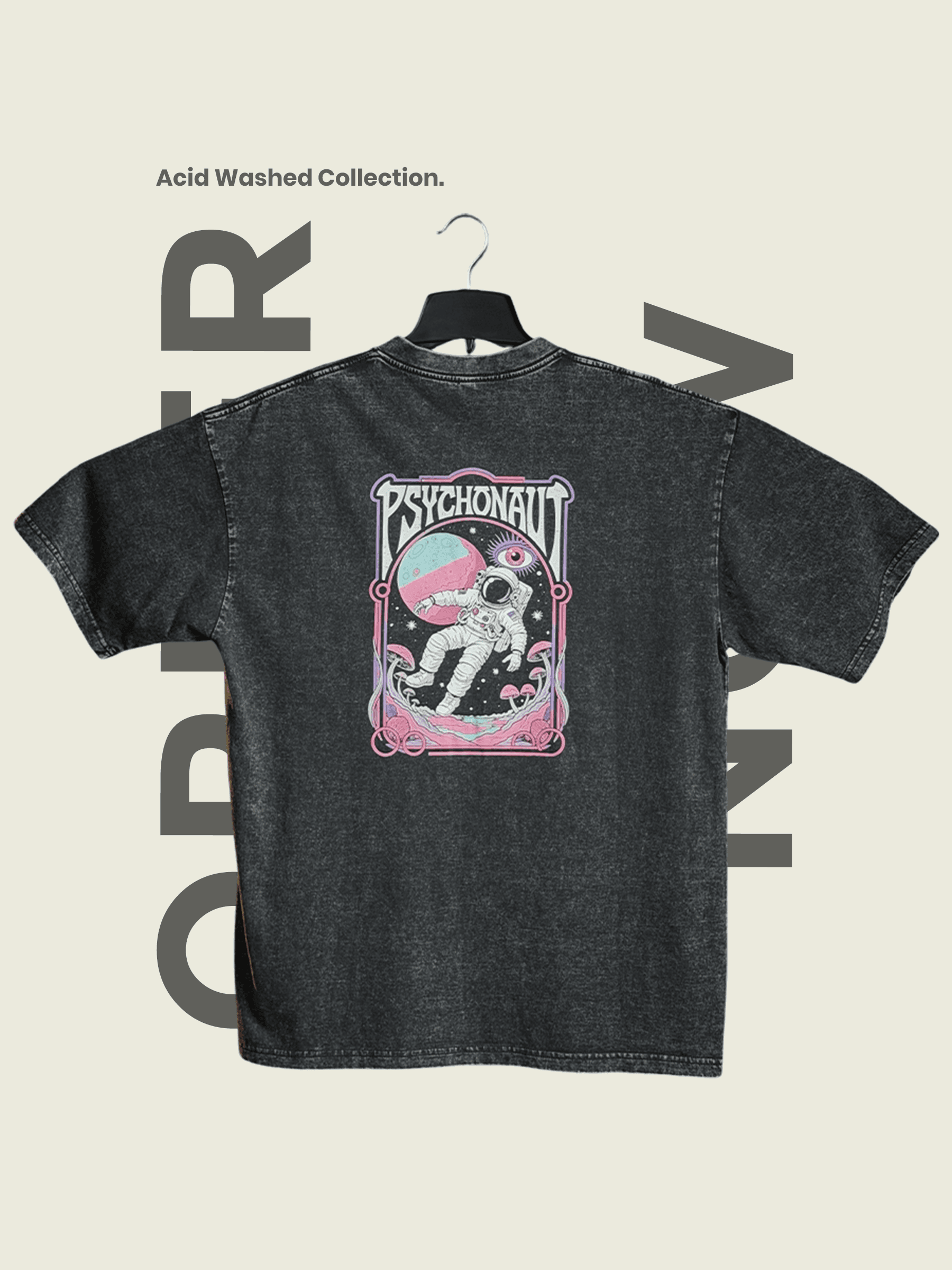 Psychonaut Tee | Acid Washed Midnight Ash | Adum Culture